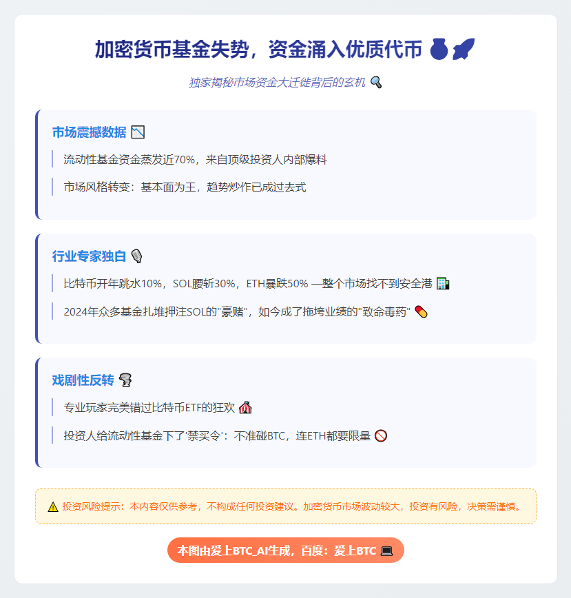 加密货币基金失势，资金涌入优质代币