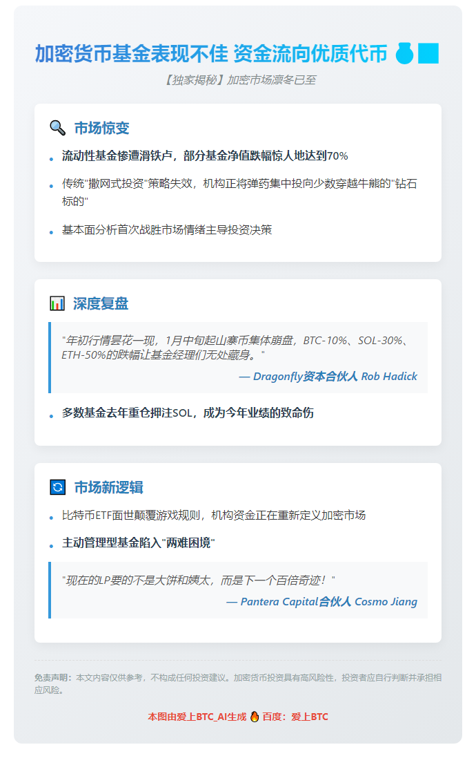 加密货币基金表现不佳 资金流向优质代币