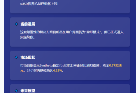 Synthetix推出sUSD质押应对脱锚