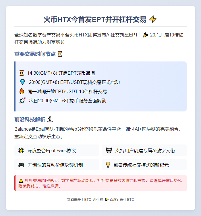 火币HTX今首发EPT并开杠杆交易