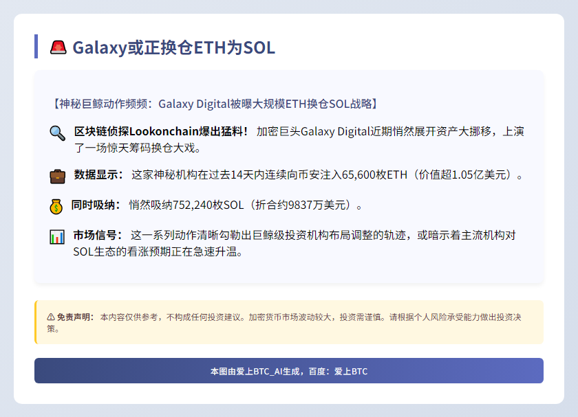 Galaxy或正换仓ETH为SOL