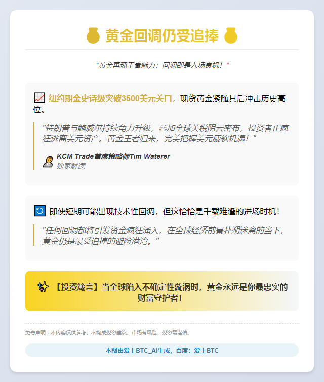 黄金回调仍受追捧