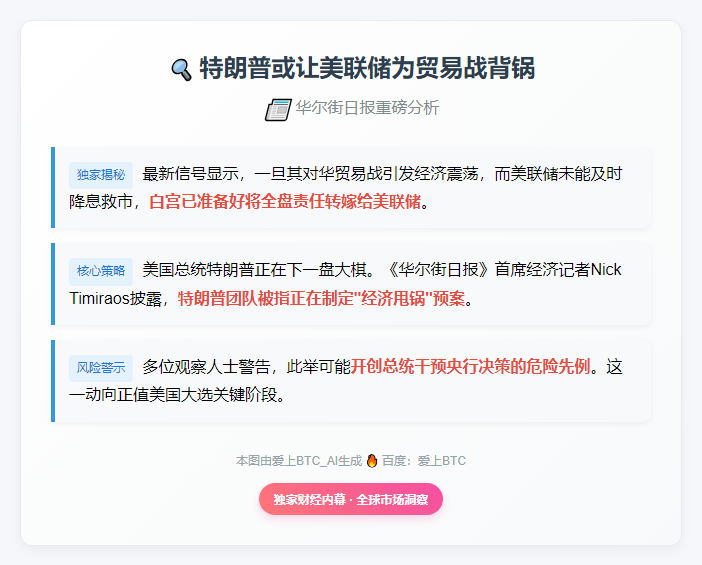特朗普或让美联储为贸易战背锅