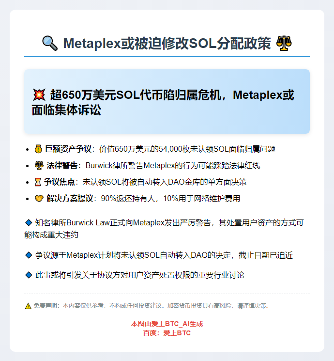 Metaplex或被迫修改SOL分配政策