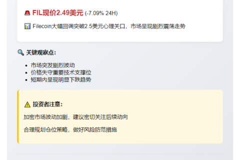 FIL跌破2.5美元
