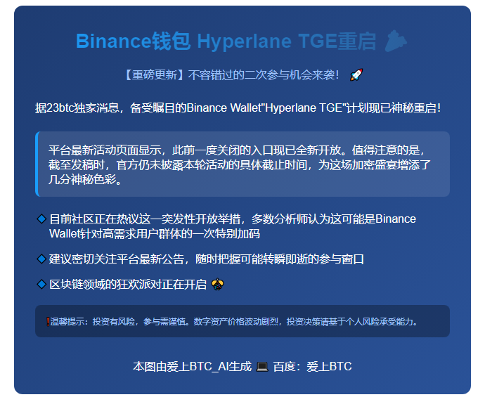 "Binance钱包 Hyperlane TGE重启"