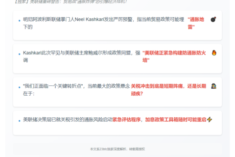 美联储警惕关税抬高通胀
