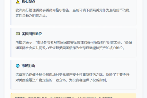 欧央行管委：勿轻易质疑美元避险地位