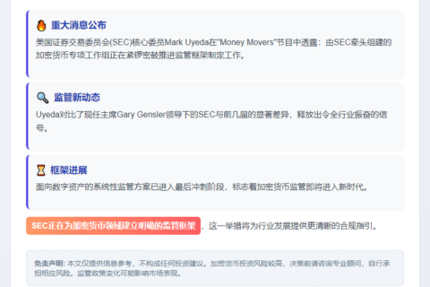SEC加紧制定加密货币监管框架