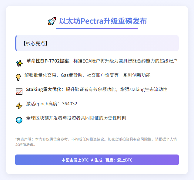 以太坊5月7日升级Pectra