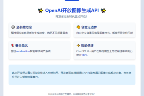 OpenAI开放图像生成API