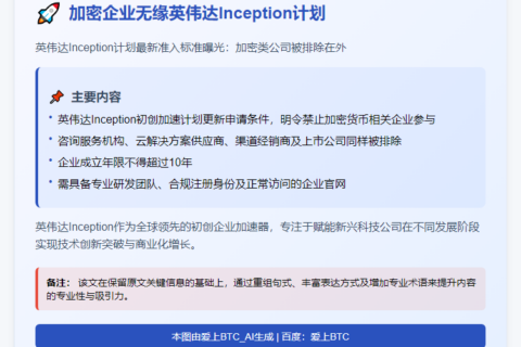 加密企业无缘英伟达Inception计划