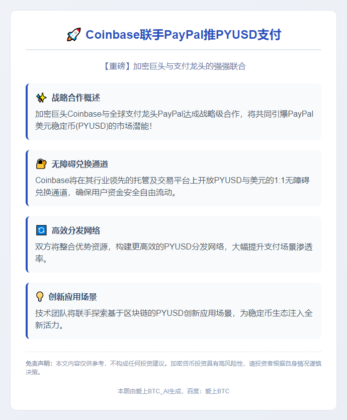 Coinbase联手PayPal推PYUSD支付