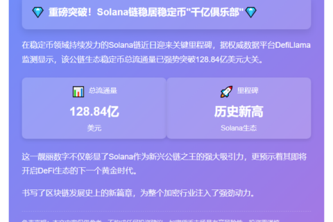 Solana稳定币市值破128亿创纪录