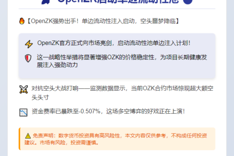 OpenZK启动单边流动性池