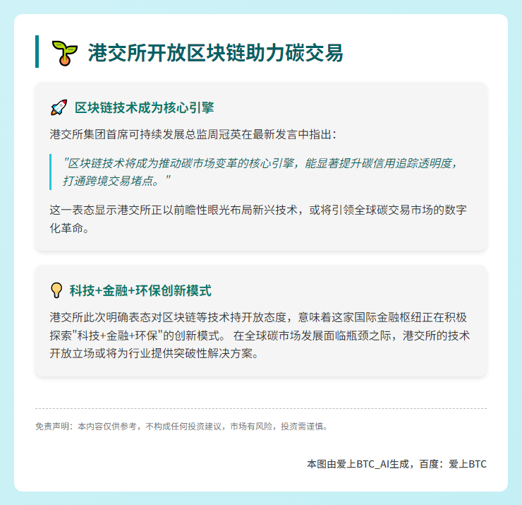 港交所开放区块链助力碳交易