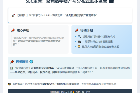 SEC主席：聚焦数字资产与分布式账本监管
