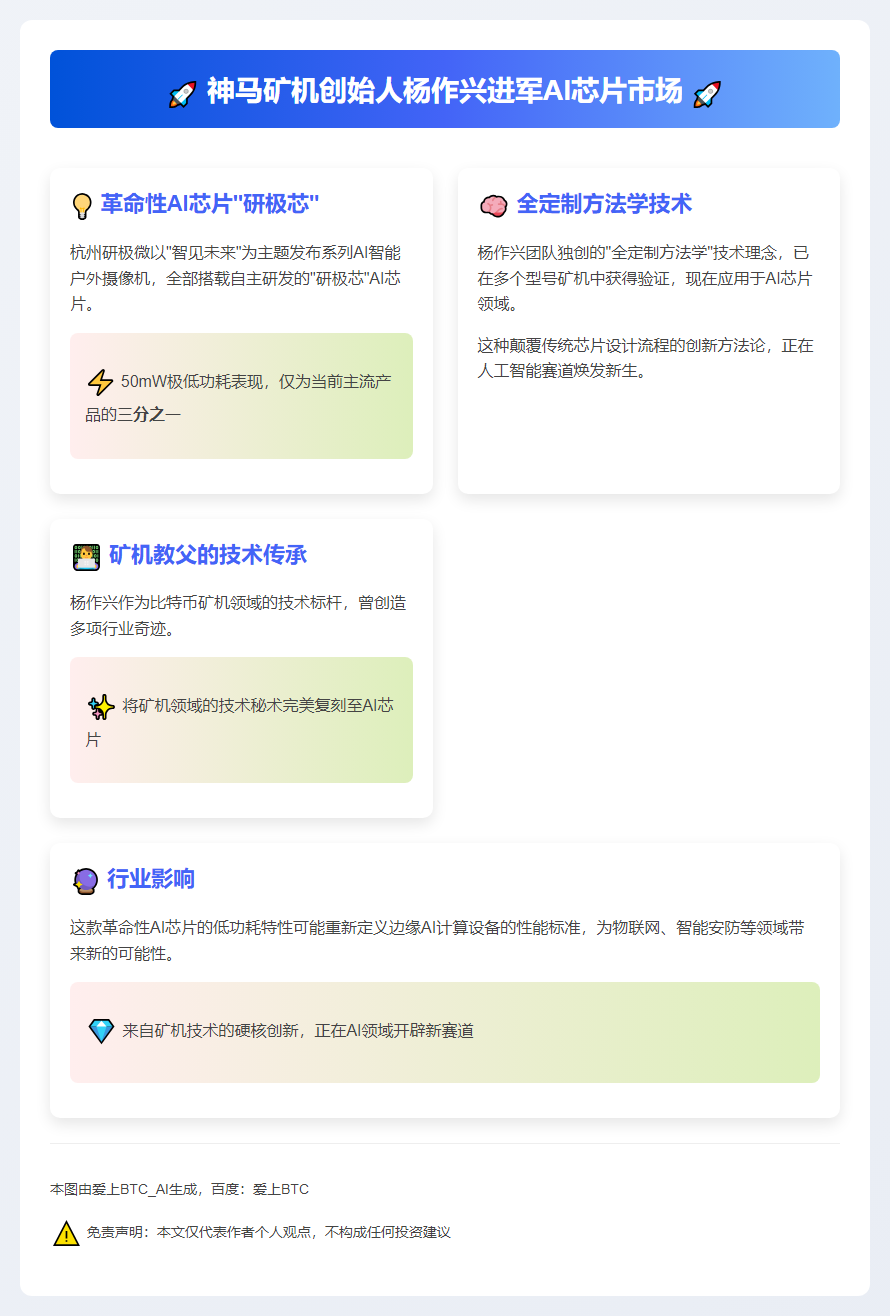 神马矿机创始人进军AI芯片市场