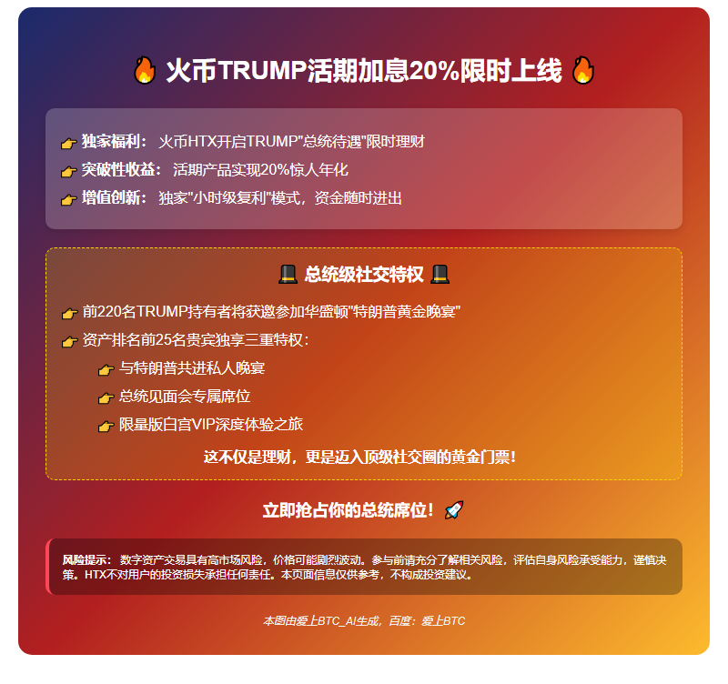 火币TRUMP活期加息20%限时上线