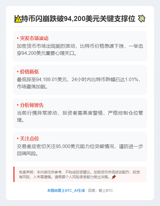 比特币跌破9.4万美元