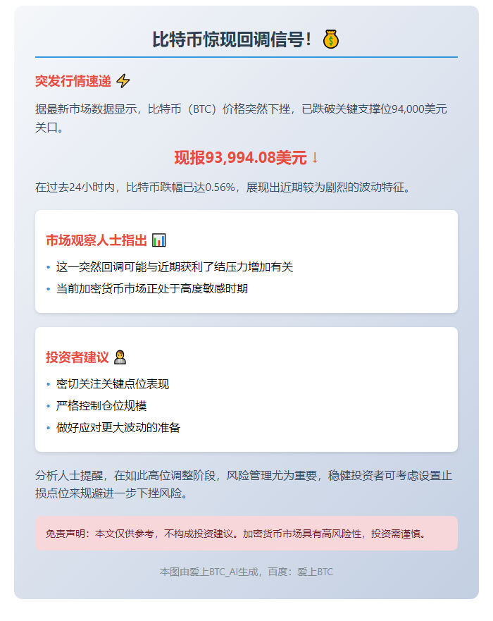 BTC失守94000美元