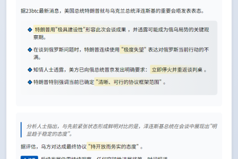 特朗普：与泽连斯基会晤顺利