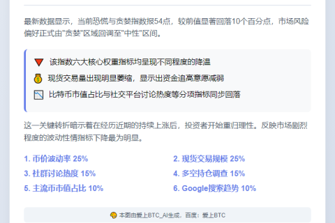贪婪指数降至54，市场情绪转中性