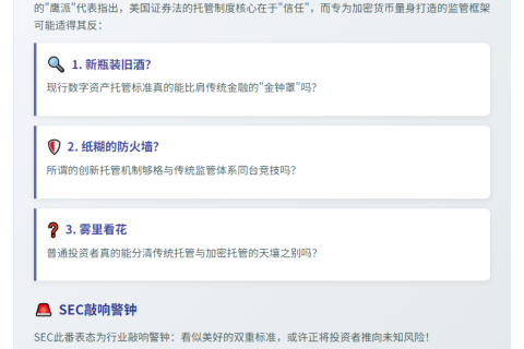 SEC警告：加密双重托管存3大风险