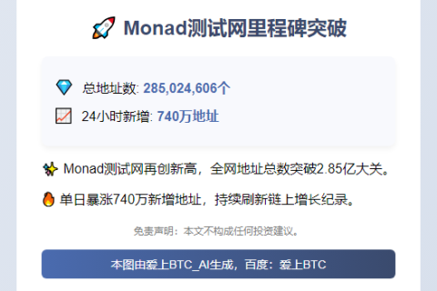 Monad测试网地址破2.8亿，日增740万