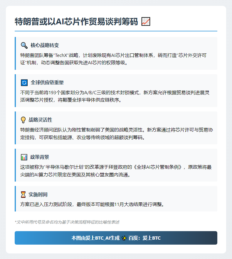 特朗普或以AI芯片作贸易谈判筹码