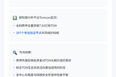 TON质押近8亿枚