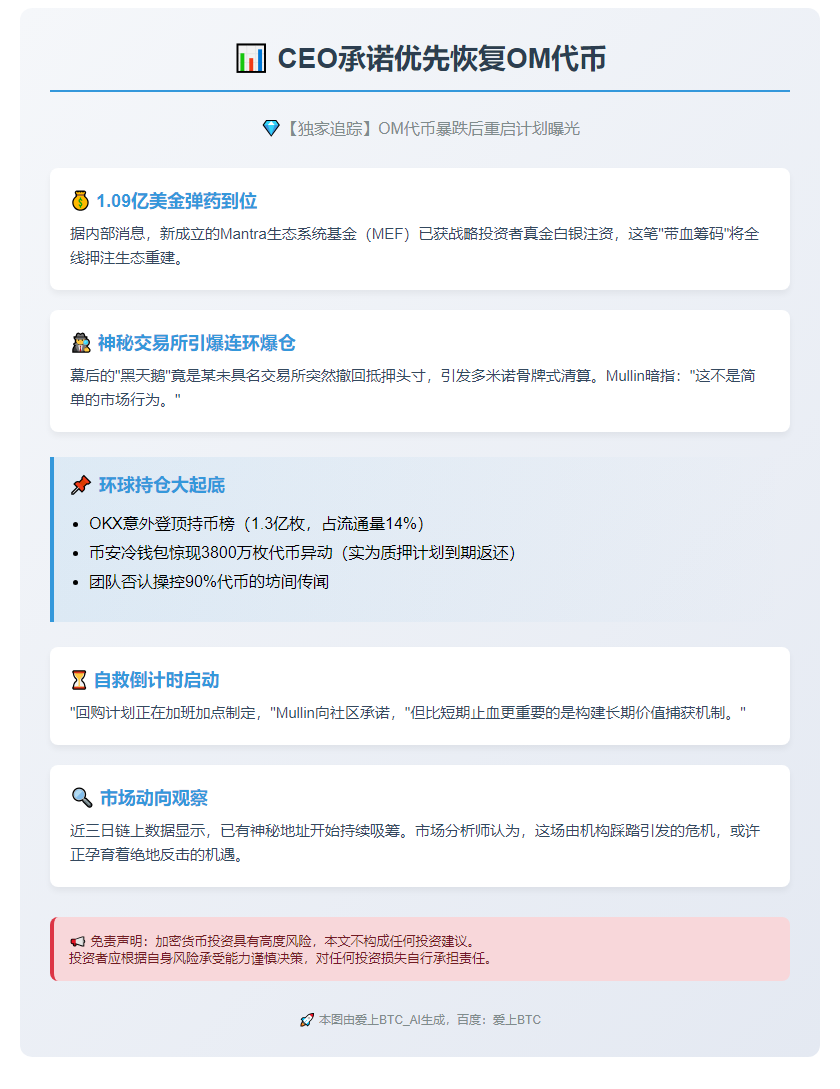 CEO承诺优先恢复OM代币