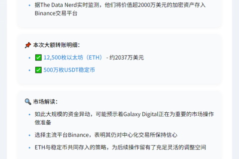 Galaxy Digital巨量转账Binance