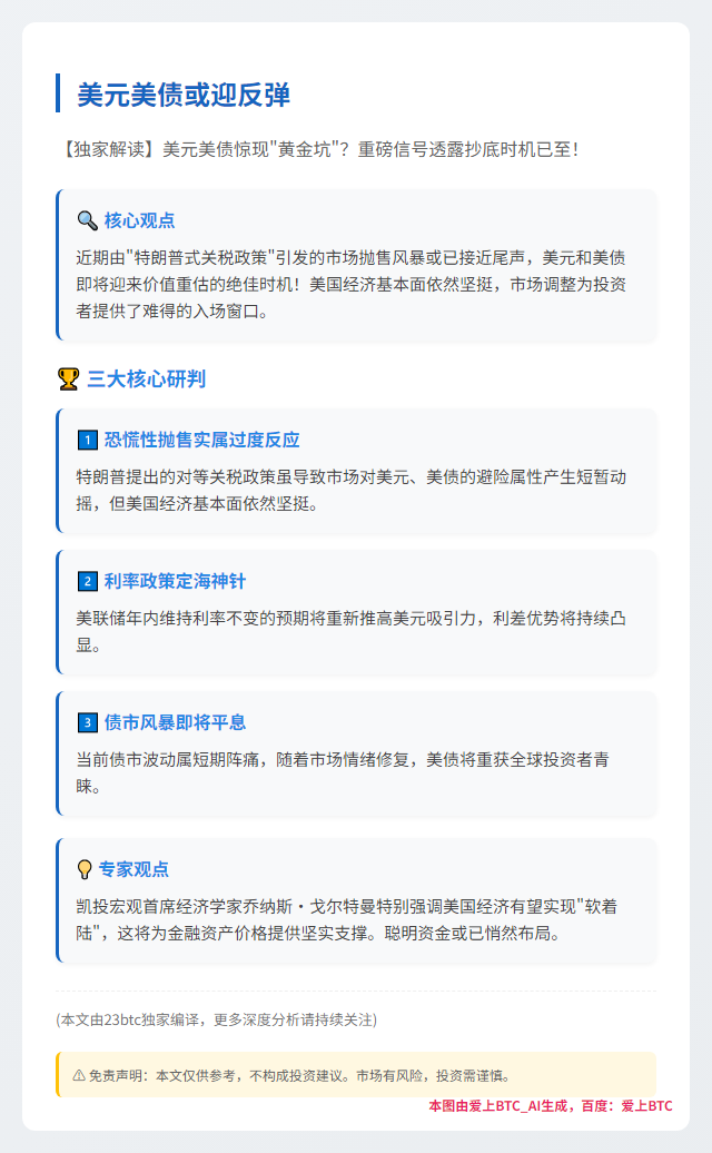 美元美债或迎反弹