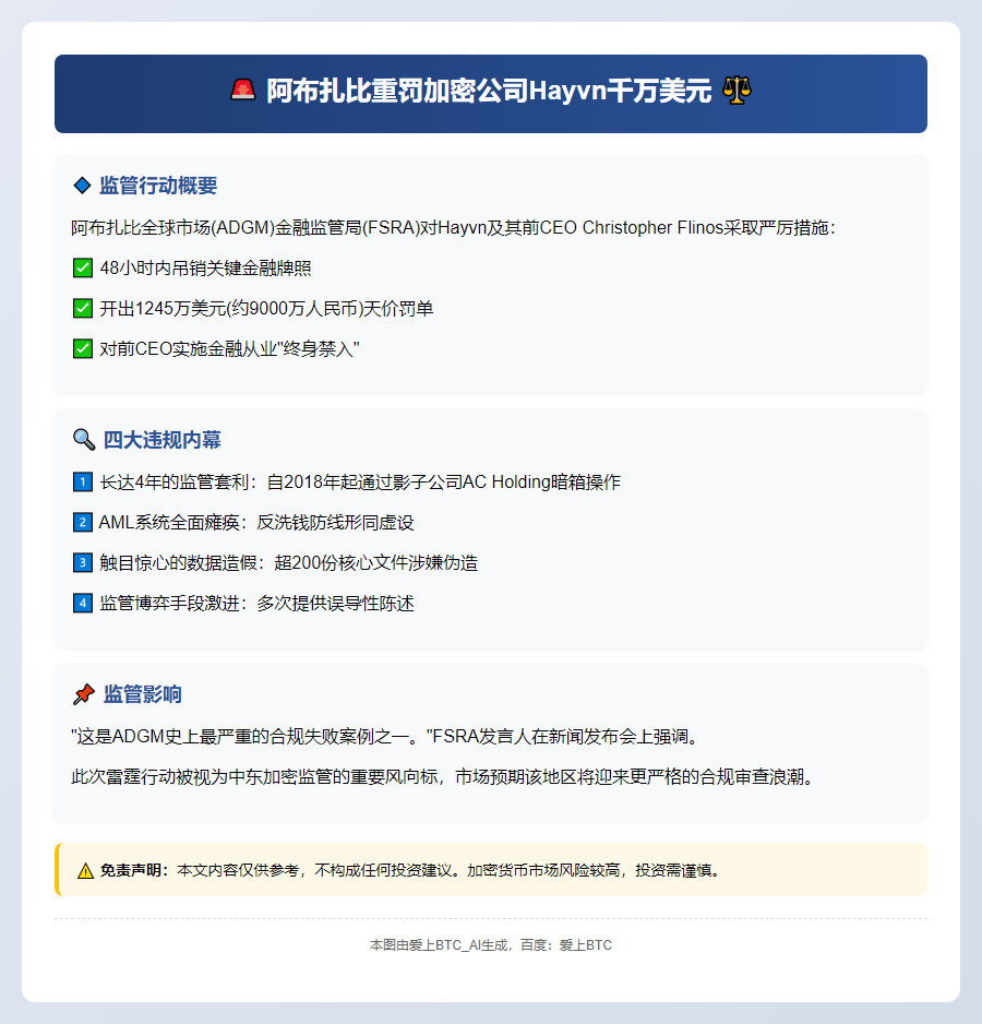阿布扎比重罚加密公司Hayvn千万美元