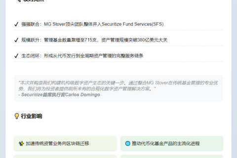 Securitize收购MG Stover基金业务