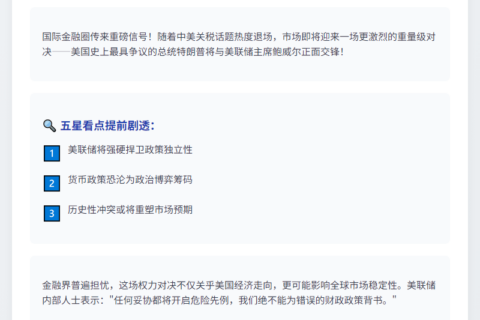 特朗普鲍威尔冲突或成焦点