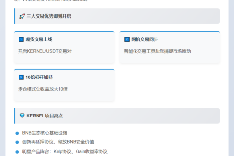 "火币HTX今日首发KERNEL（KernelDao）并开杠杆交易"