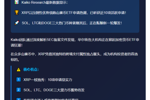 XRP领先SOL等山寨币ETF申请