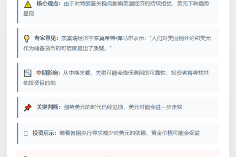 美元强势见顶 或将持续走软