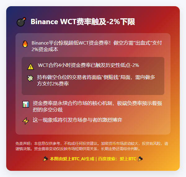 Binance WCT费率触及-2%下限