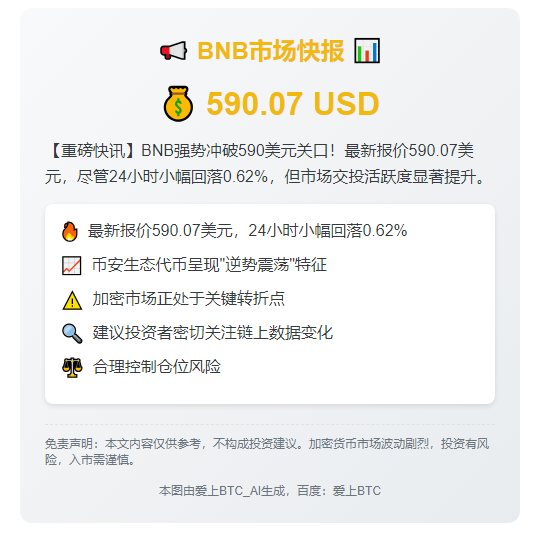 BNB冲上590美元
