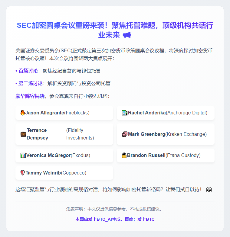 SEC4月25日聚焦加密托管