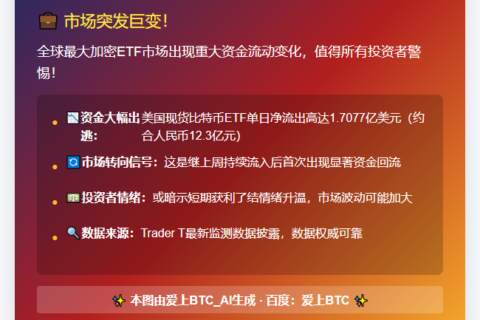 美比特币ETF单日净流出1.7亿