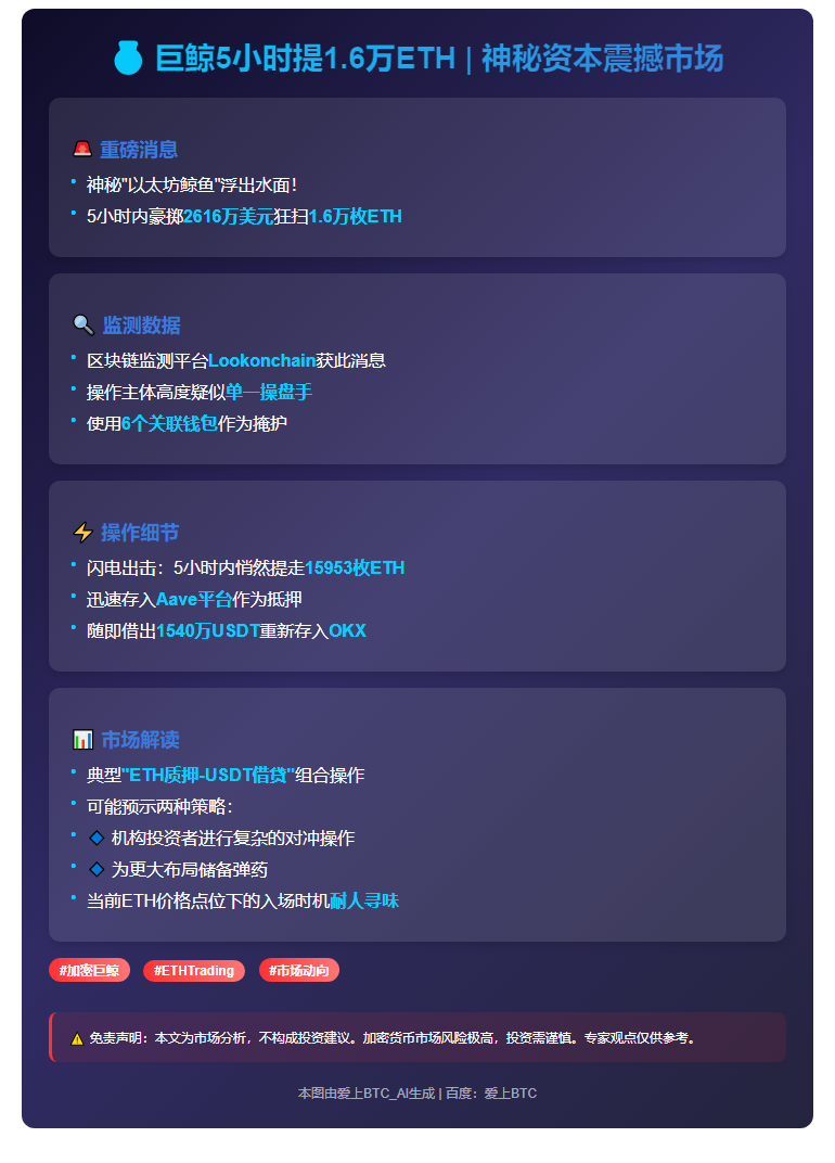 巨鲸5小时提1.6万ETH