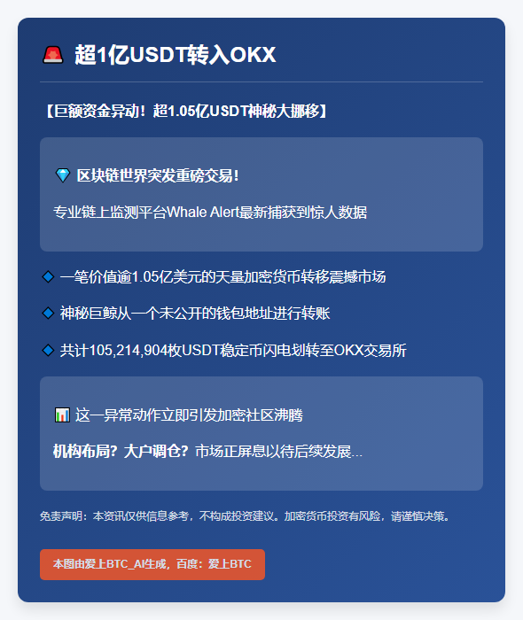 超1亿USDT转入OKX