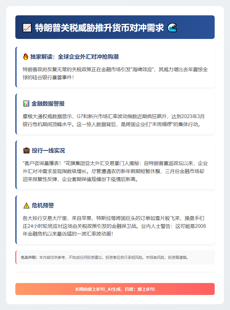 特朗普关税威胁推升货币对冲需求