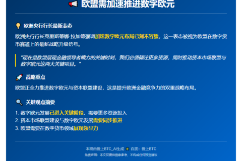 欧盟需加速推进数字欧元