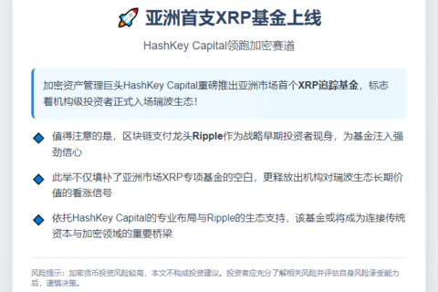 亚洲首支XRP基金上线