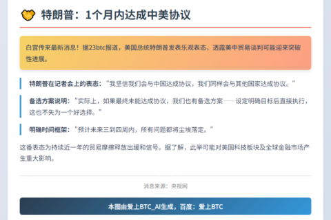 特朗普：1个月内达成中美协议